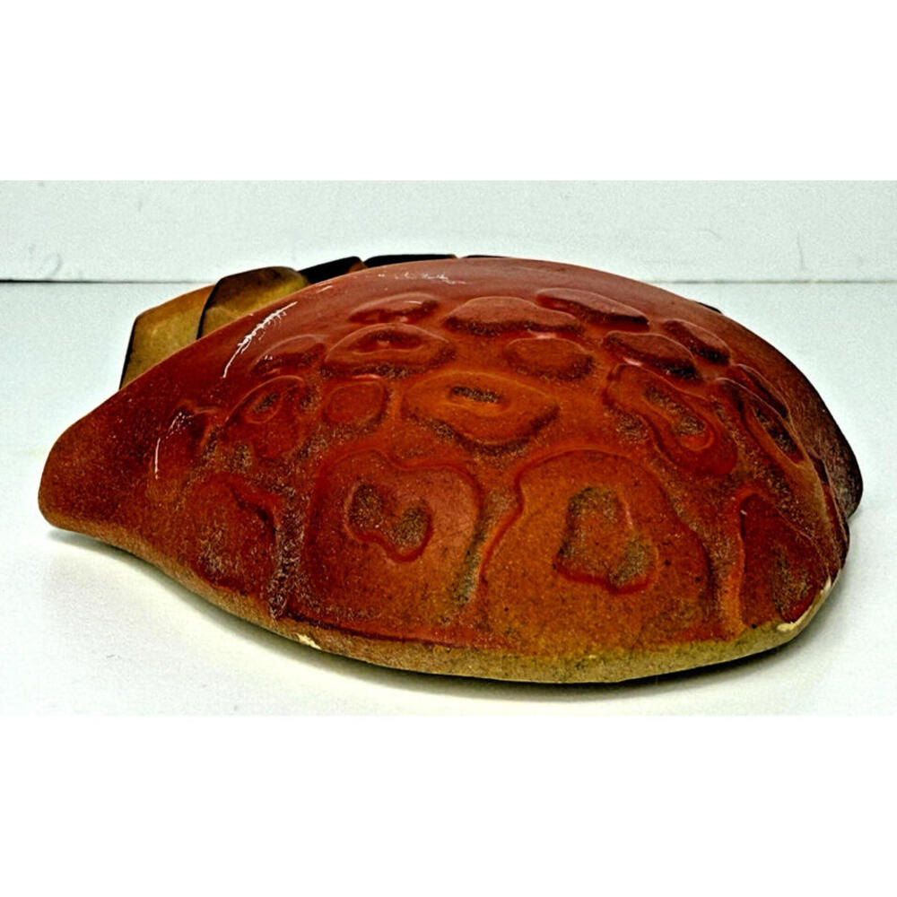 Vtg Mushroom Chalkware w/Hook 70s Wall Kitsch Decor Orange Brown Single - Picture 8 of 13